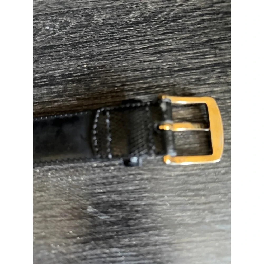 Men's Black Snake Embossed Genuine Leather Belt Gold Buckle 42/105cm